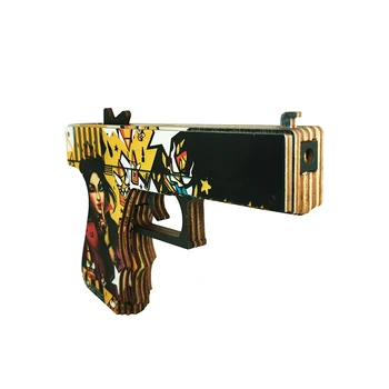 Lemn pistol Glock Regina gloanțe CS go | arma jucării KS merge (lemn de cauciuc săgeată v1)